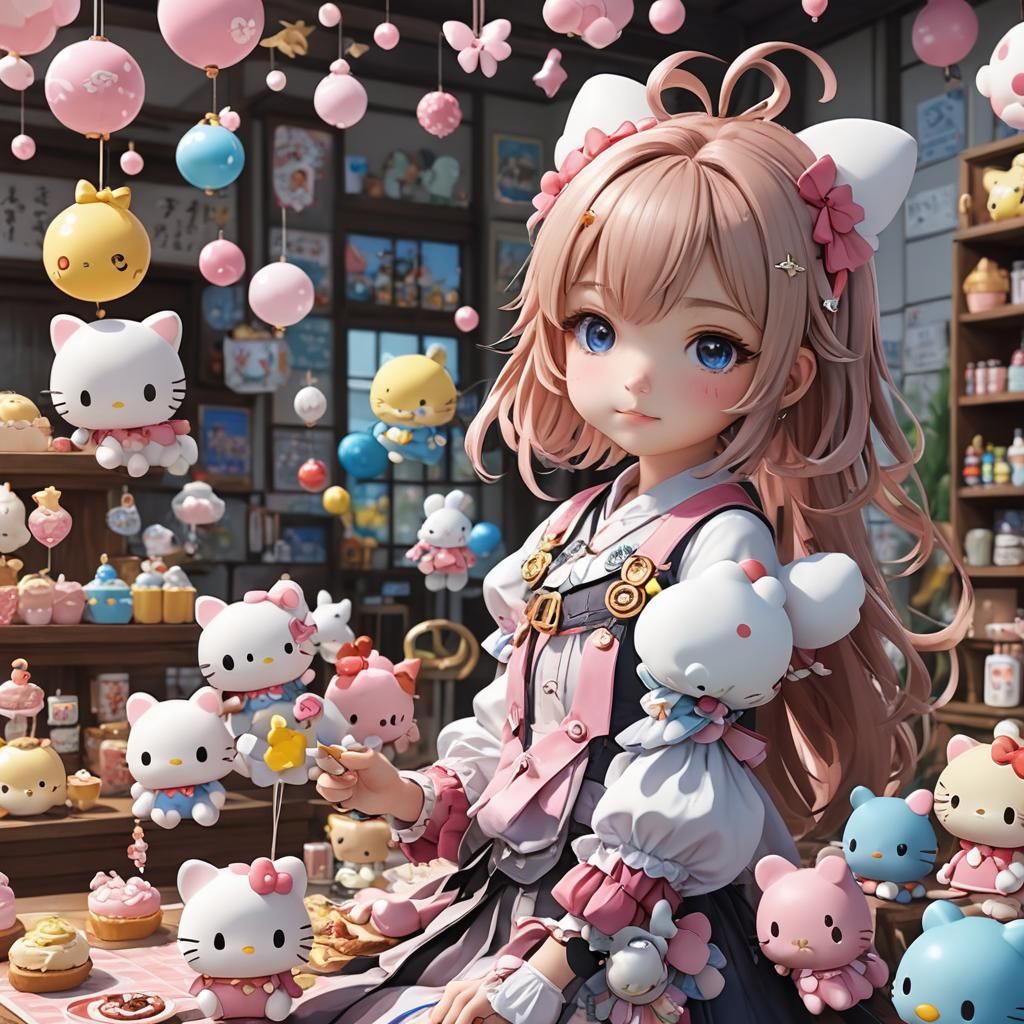 Sanrio Character in Detailed 3D Anime Art