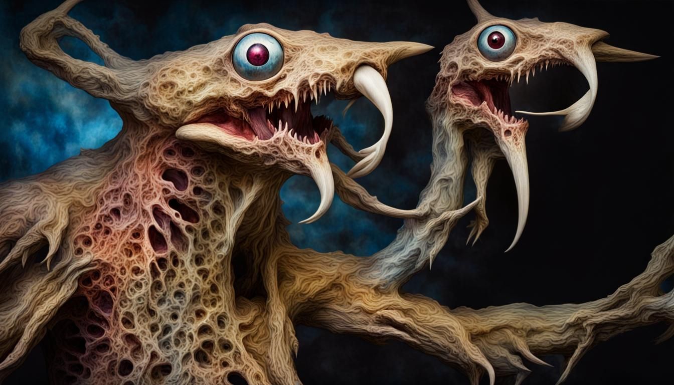 Cosmic Cryptid Creature in Visionary Art Style