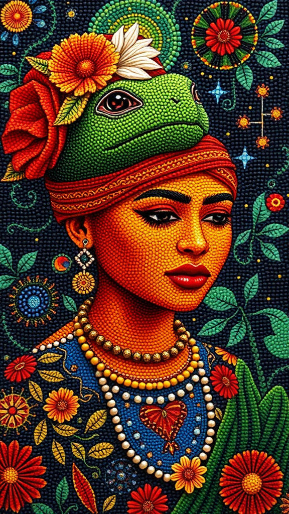 Beadwork Ninja Turtle in Cosmic Visionary Style