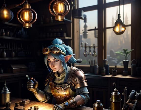 Gnome Repairs Automaton: Epic 3D Videogame Graphics