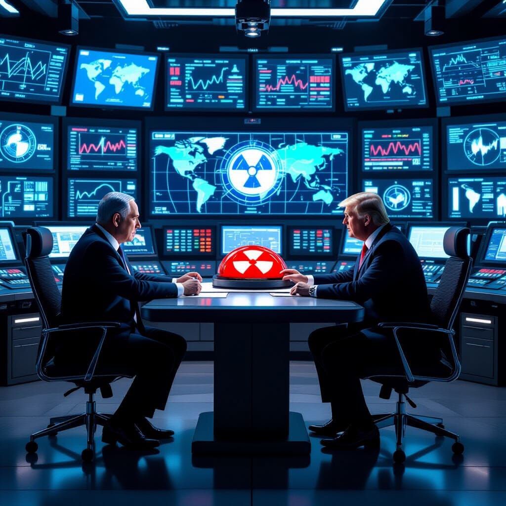 Netanyahu and Trump in Futuristic Command Center