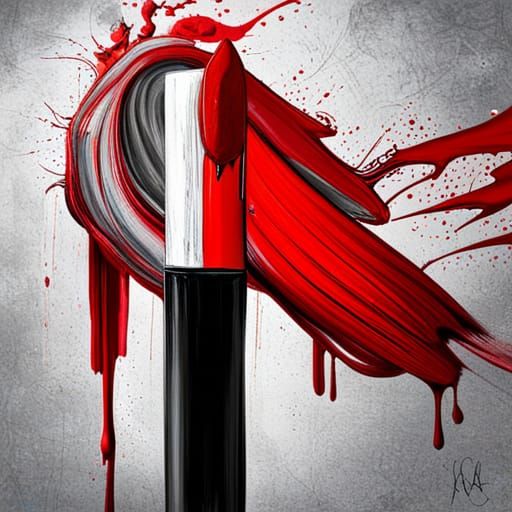 Graffiti Art Red Lipstick in Splash Style