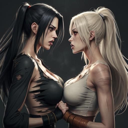 Angry Anime Women Staredown