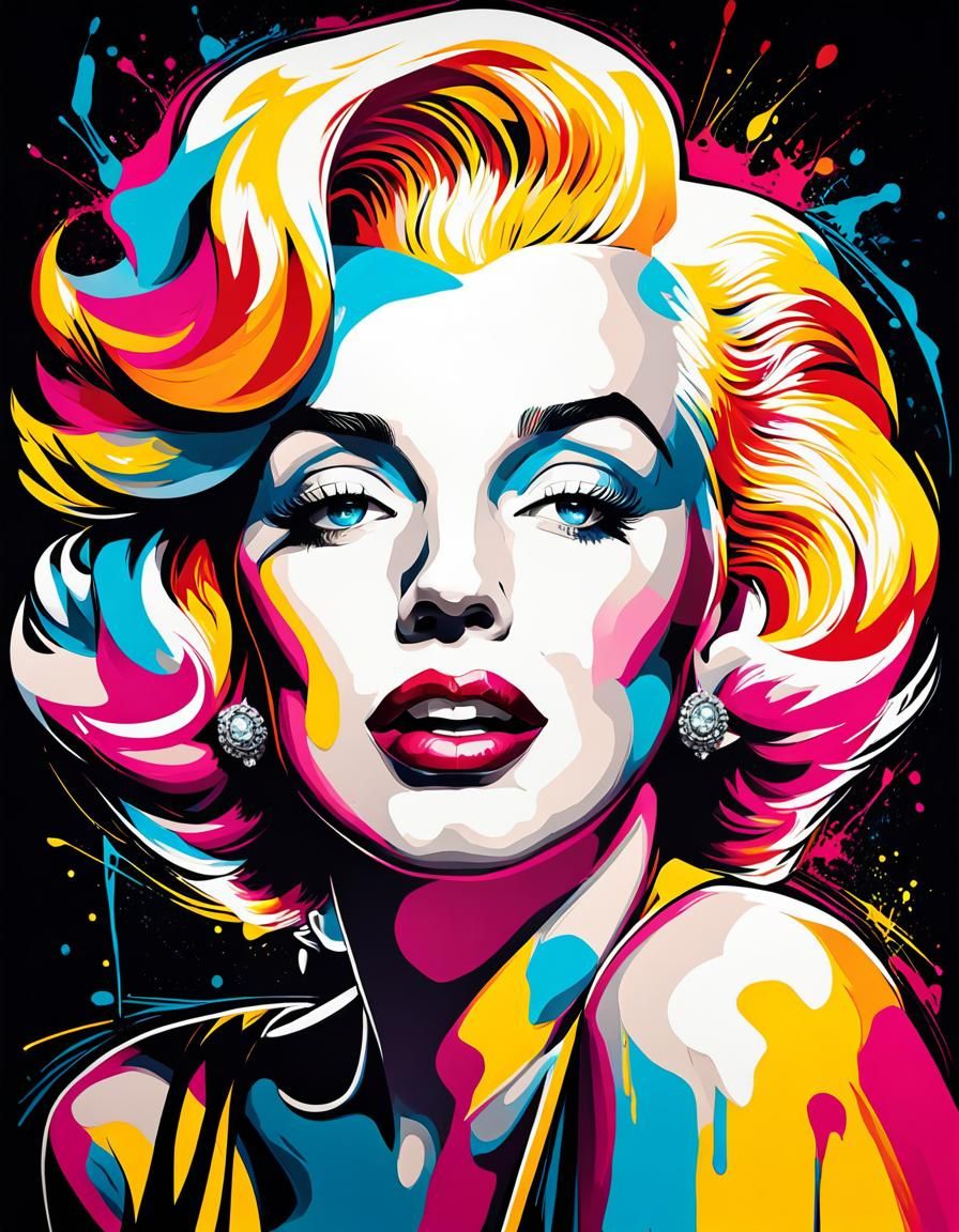 Colorful Marilyn Monroe Graffiti Art Portrait