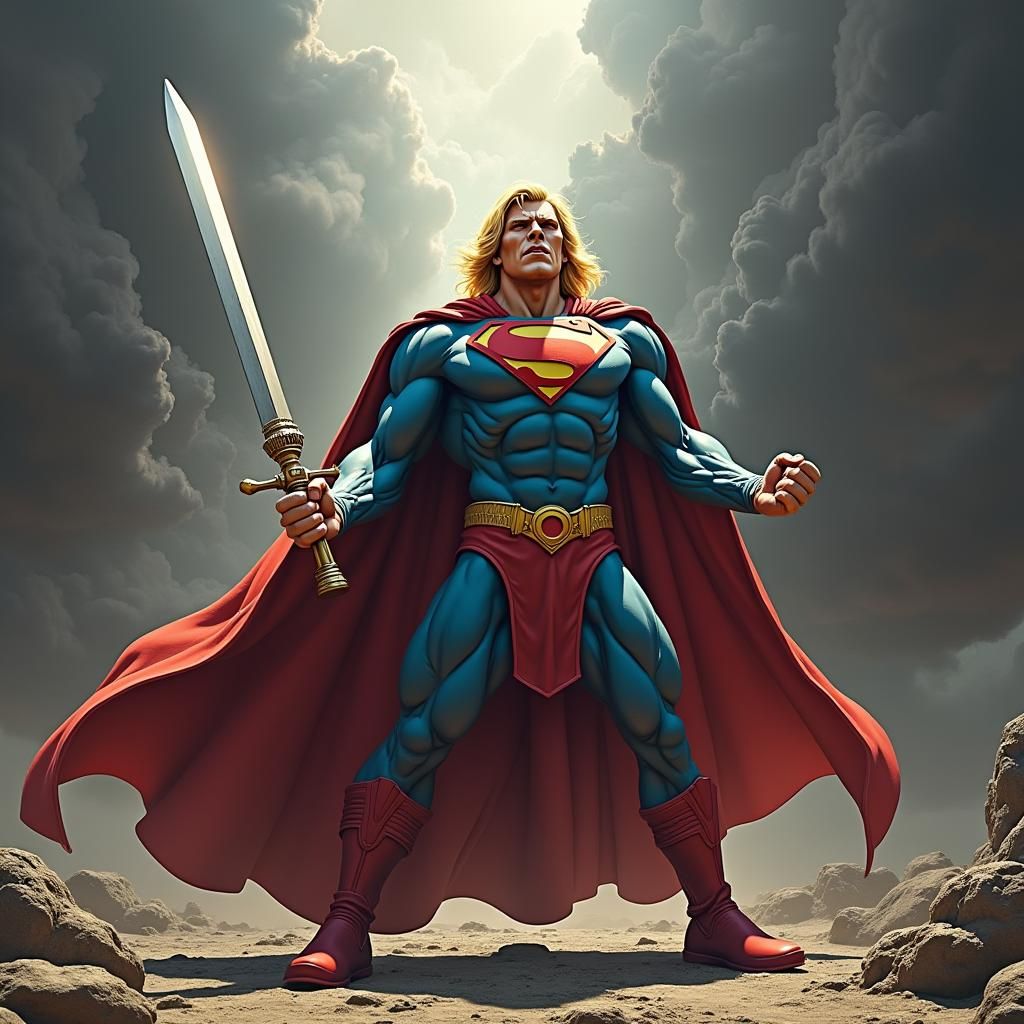 Hyperrealistic Super He-Man Fusion Concept Art