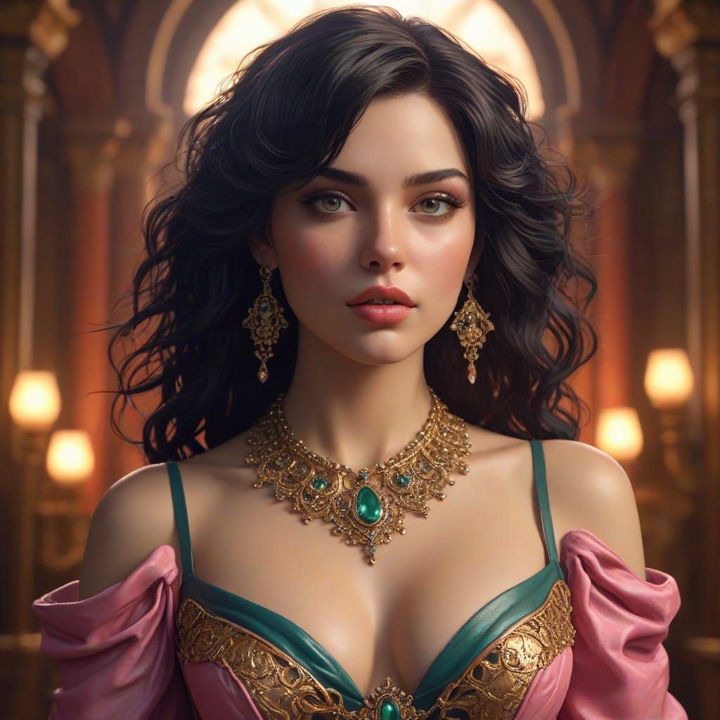 Sultry Art Nouveau Goddess exudes Confidence