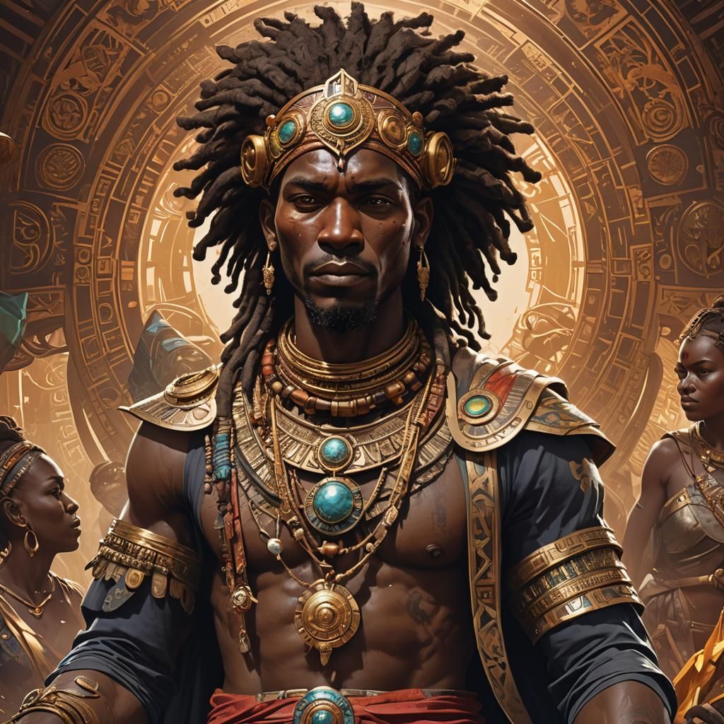 African God Chango: Hyperrealistic Digital Portrait