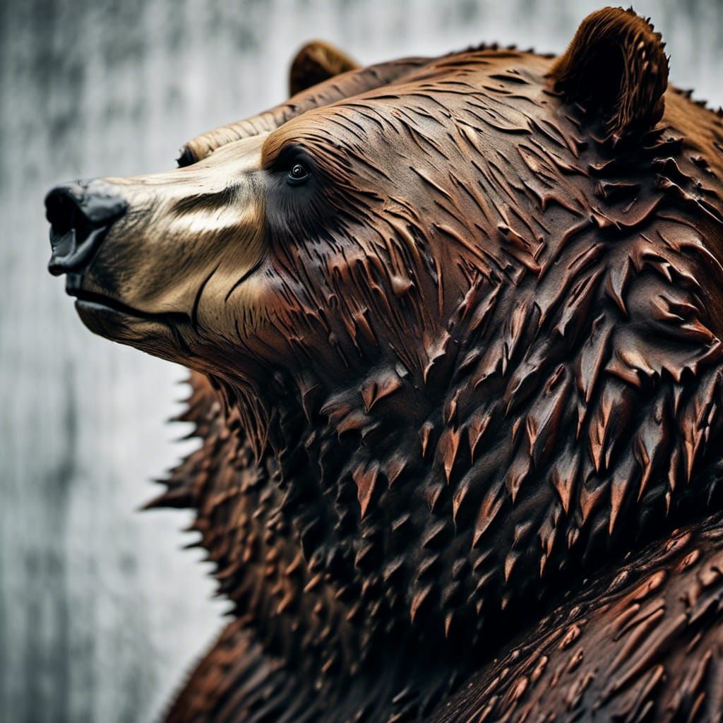 Obese Bear Portrait in Style of Lee Jeffries