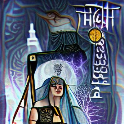 High Priestess Tarot Card in Surreal Style