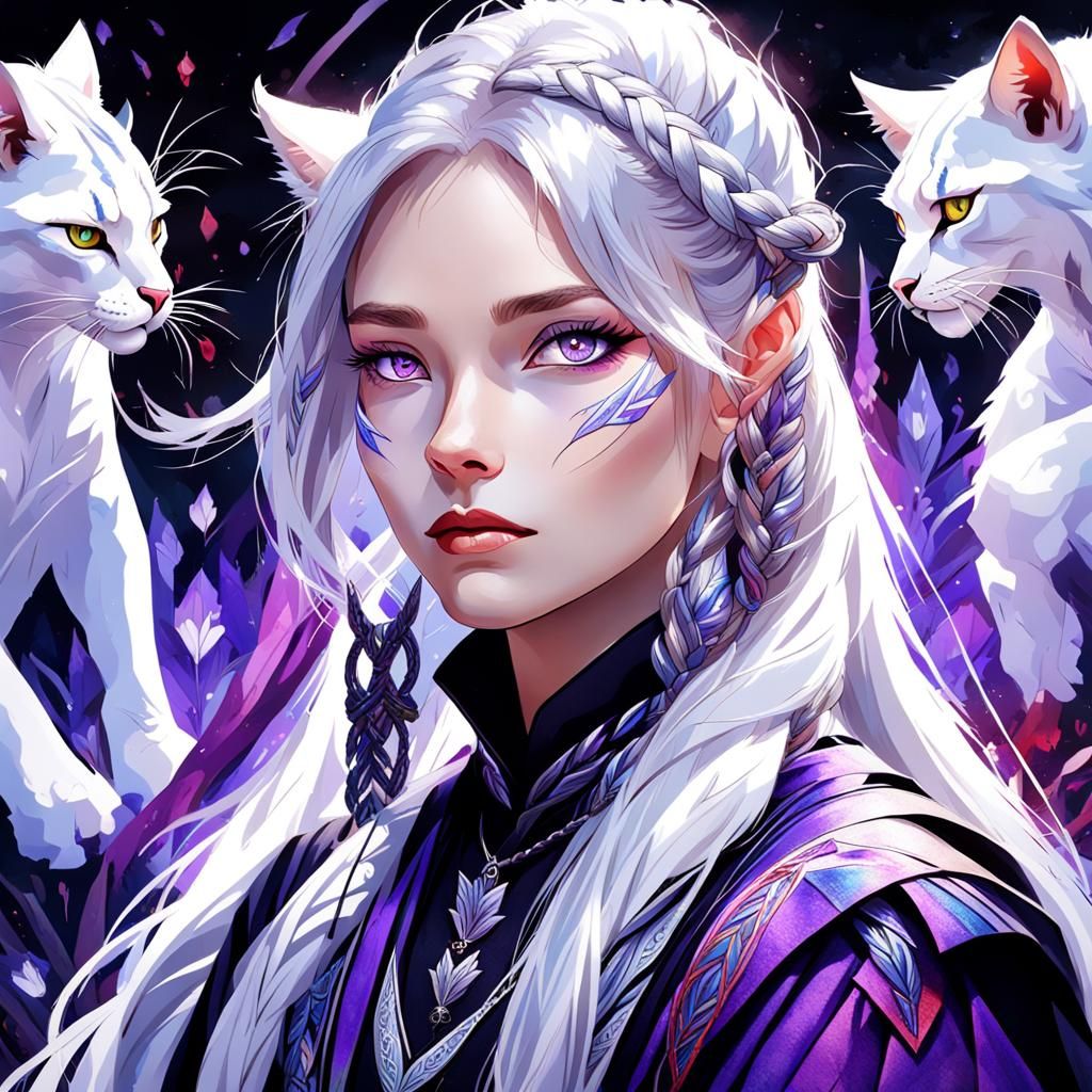 Ethereal Fantasy Girl in Triadic Colors