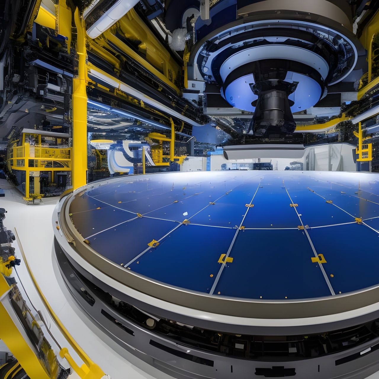 Spacecraft Telescope in NASA Clean Room: Fisheye View