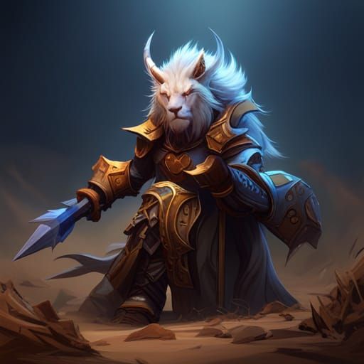 Epic Charr Guardian: Lion Dragon Hybrid in 3D