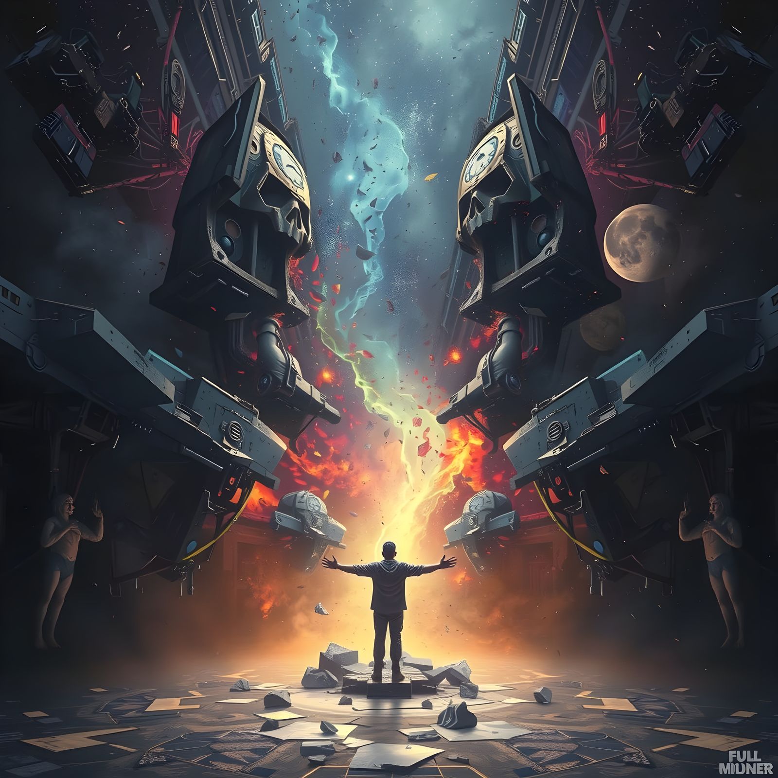 Desolate Cityscape at Dusk in Hyperrealistic Style