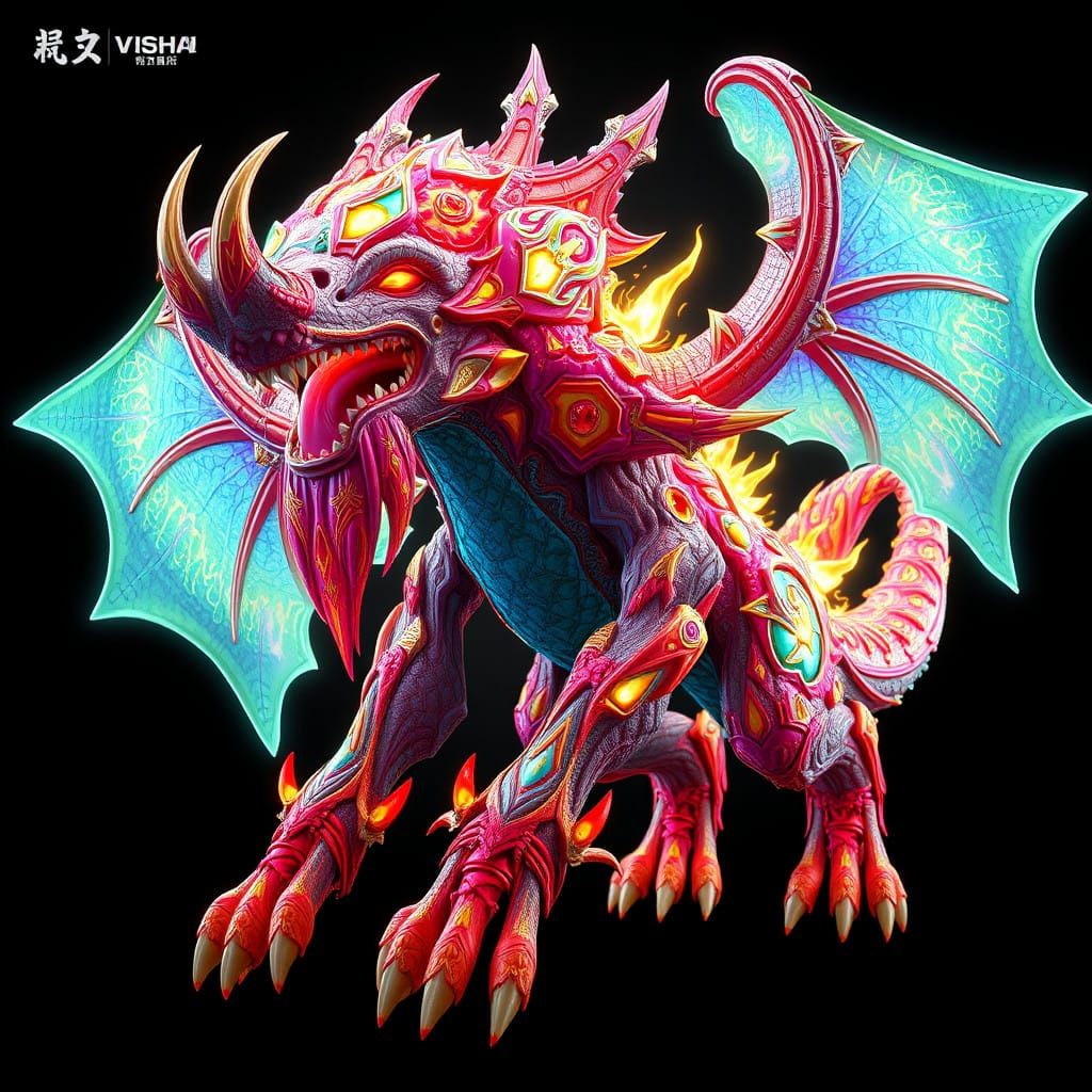 Surreal Creature Concept Art in Cyberpunk Fantasy Style