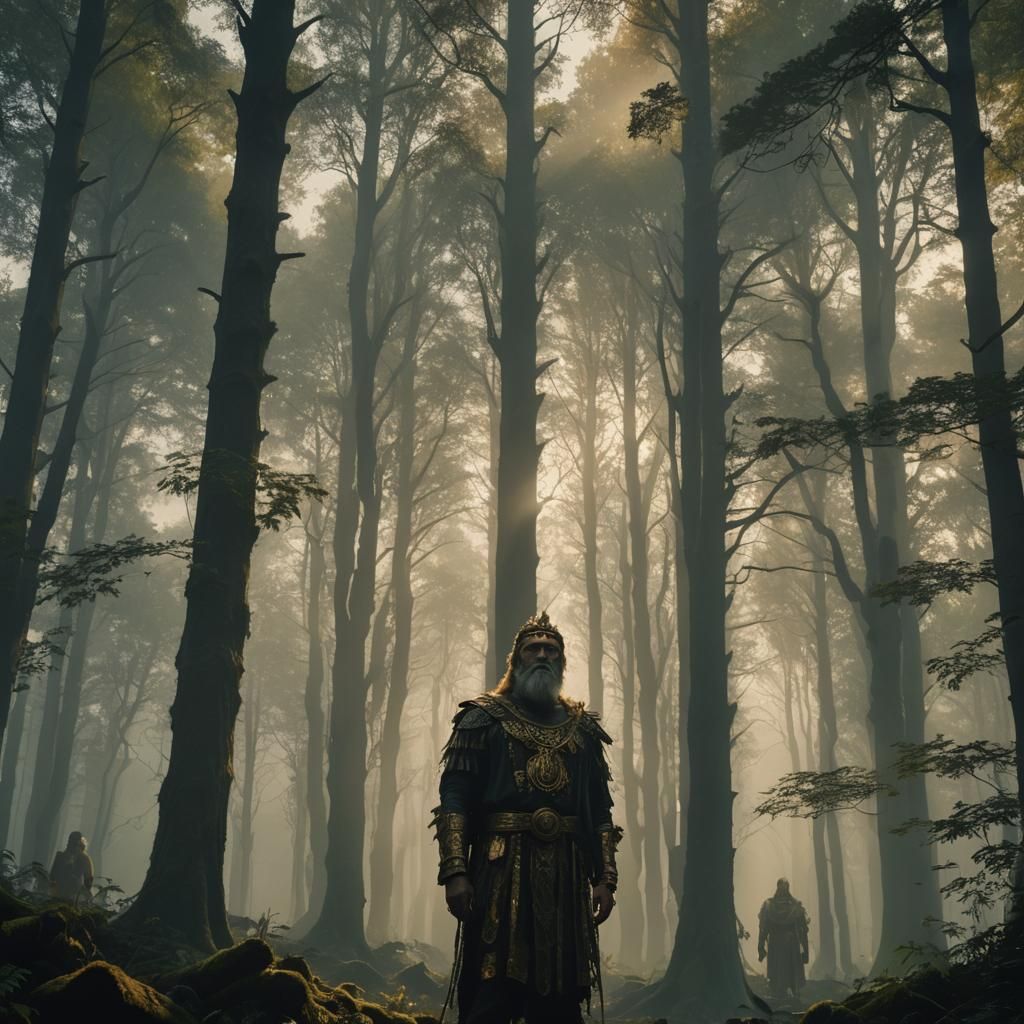 Majestic Forest Gods in Mythic Realism Style