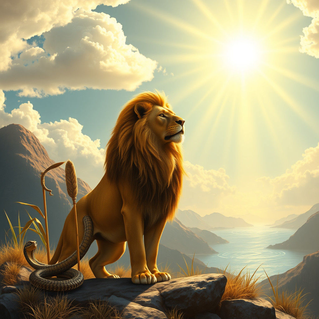 Lion and Cobra: Divine Power and Protection