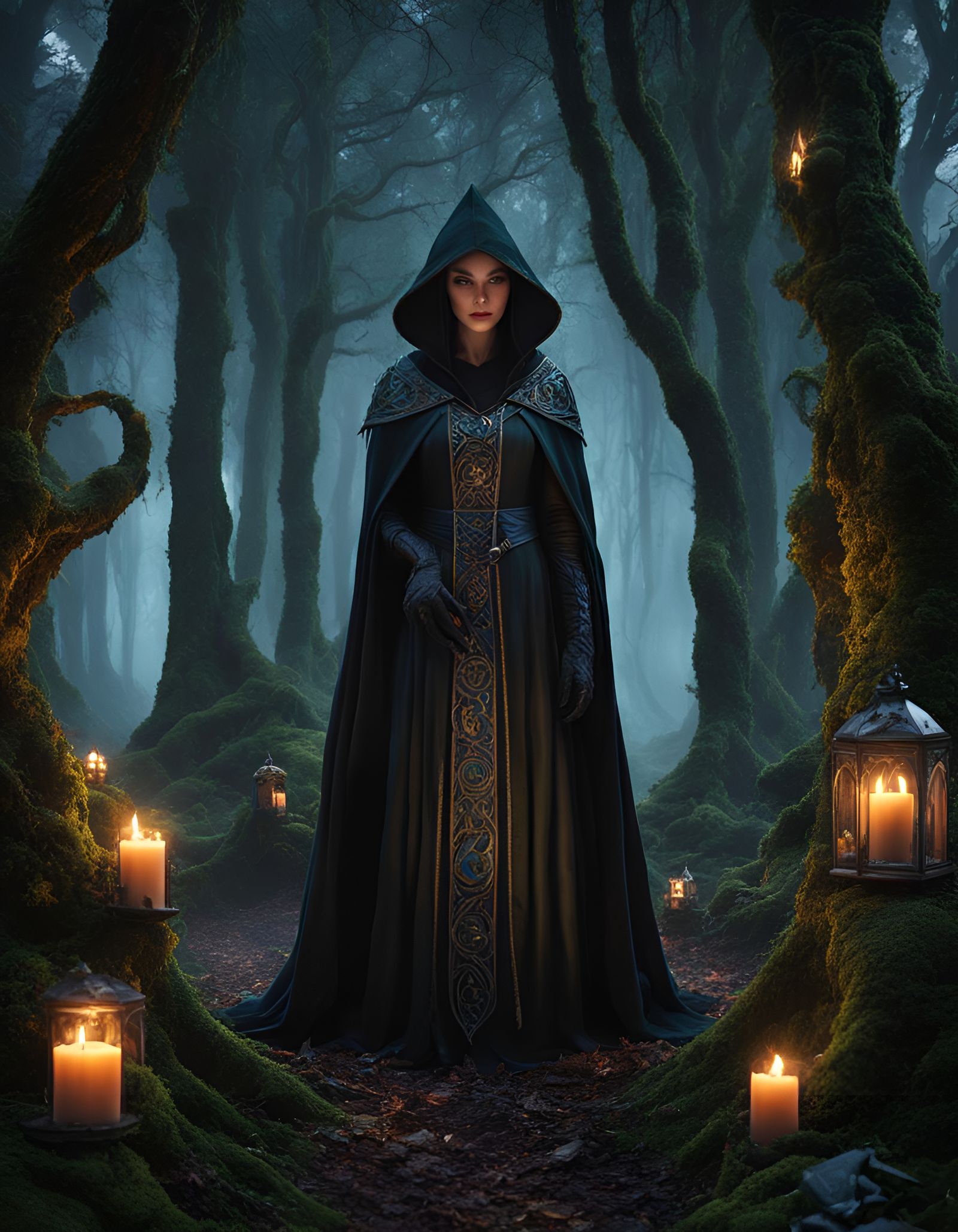 Dark Fairytale Sorcerer in Goblincore Forest