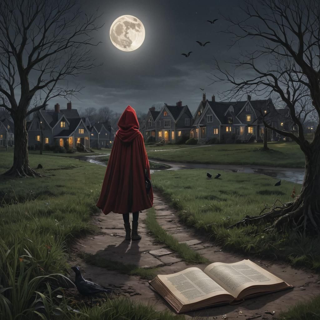 Book Portal: Girl in Red Cape Digital Painting
