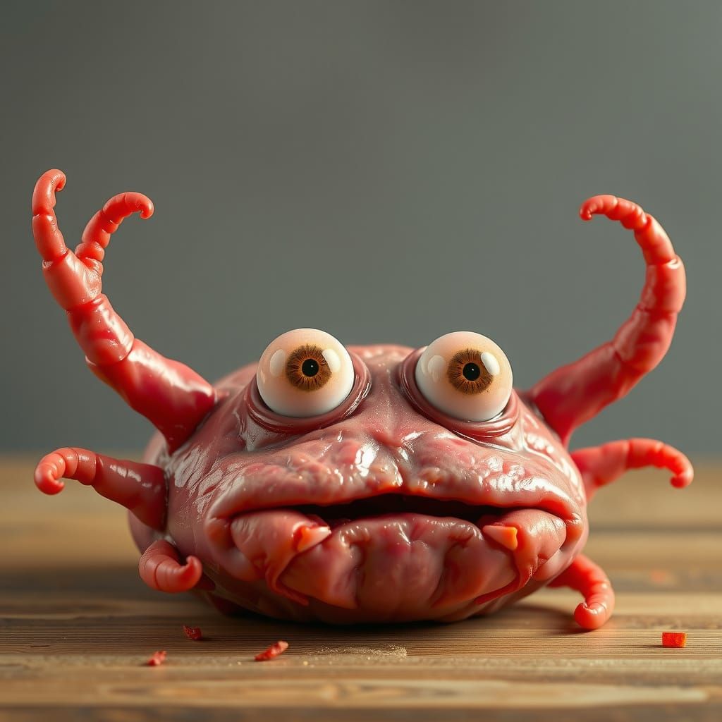 Gross Human-Animal Hybrid in Hyper Realistic Detail