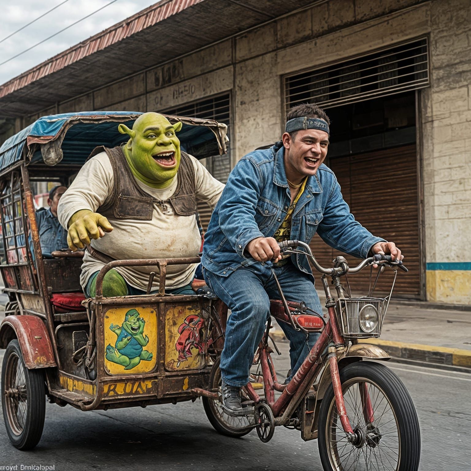 Shrek's Chaotic Taxi Ride Through Chinandega Market