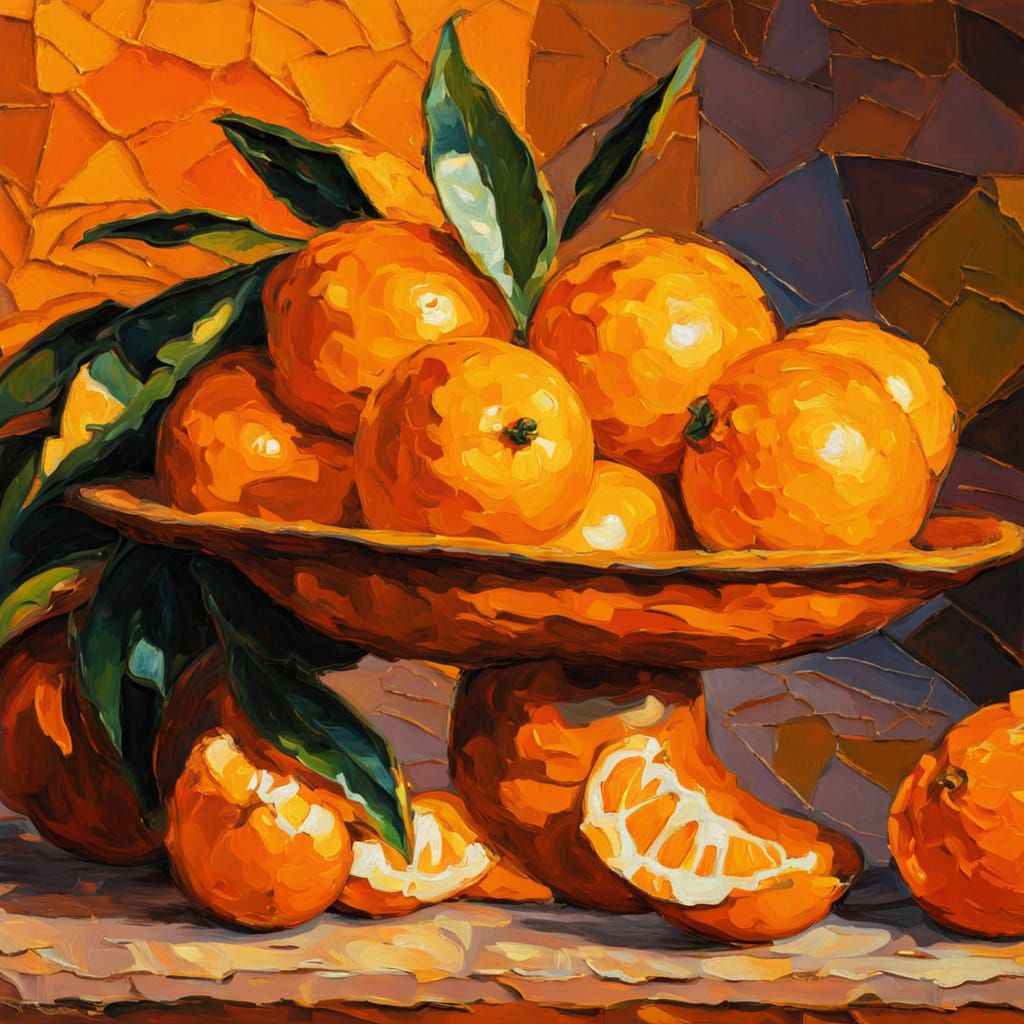 Expressionist Oranges in Neo-Impressionist Style