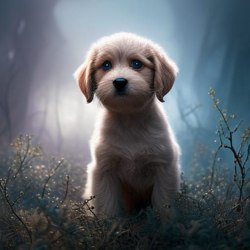 Adorable Puppy Portrait in Hyperreal Detail
