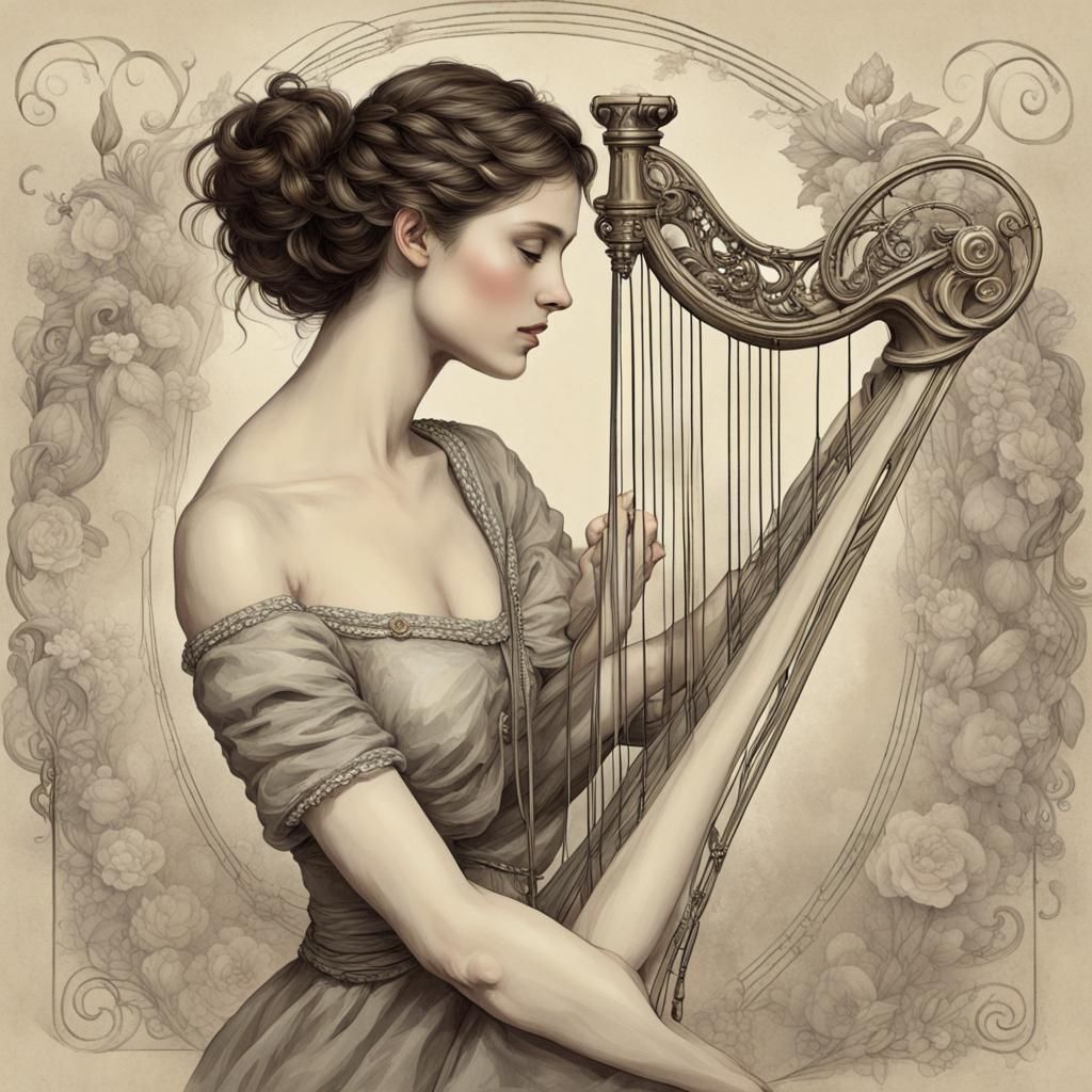 Woman Tying Hair: Digital Love Painting