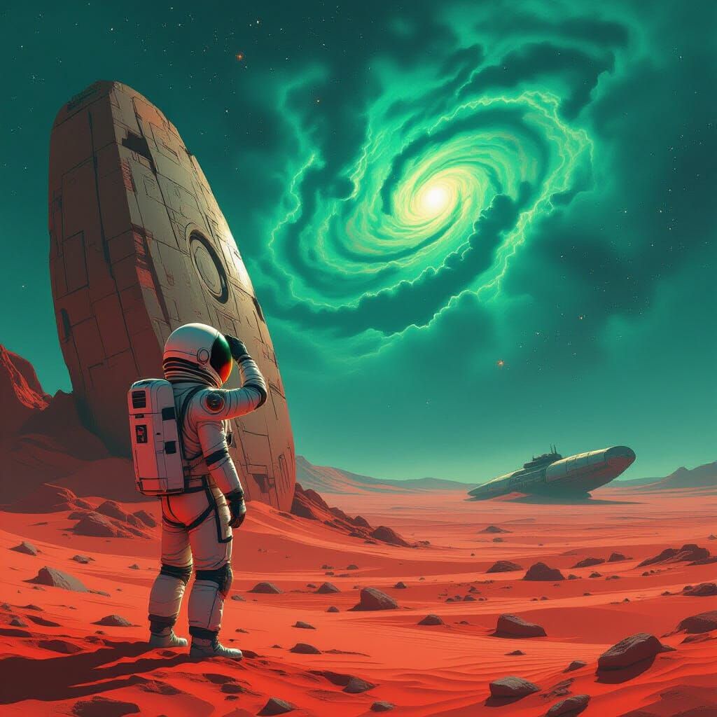 Astronaut Discovers Ancient Alien Artifact on Crimson Planet
