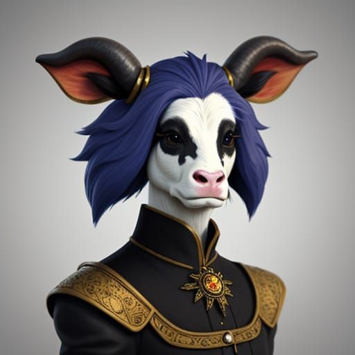 Anthropomorphic Cow in Fantasy Style