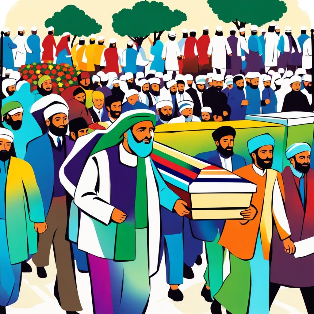 Interfaith Funeral Procession in Cemetery