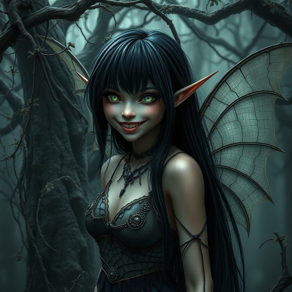 Enchanting Pixie in Mystical Primeval Forest