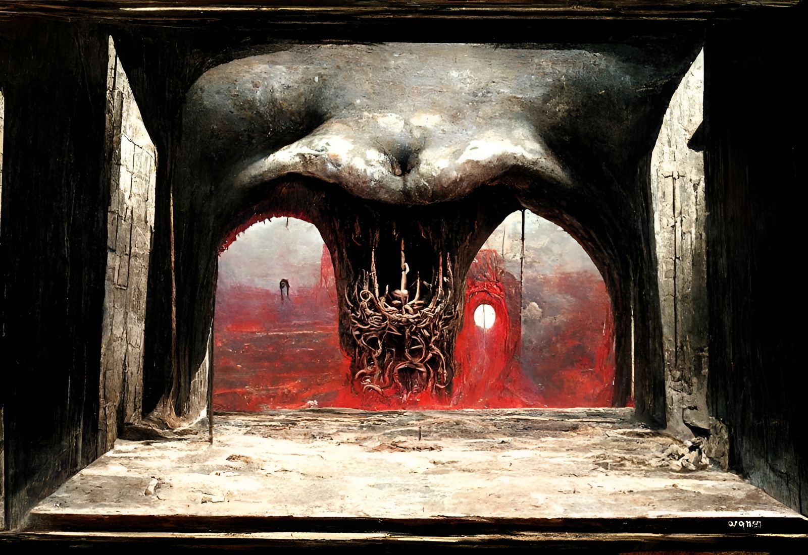 Terrifying Doorway to the Netherworld: Surreal Horror Art