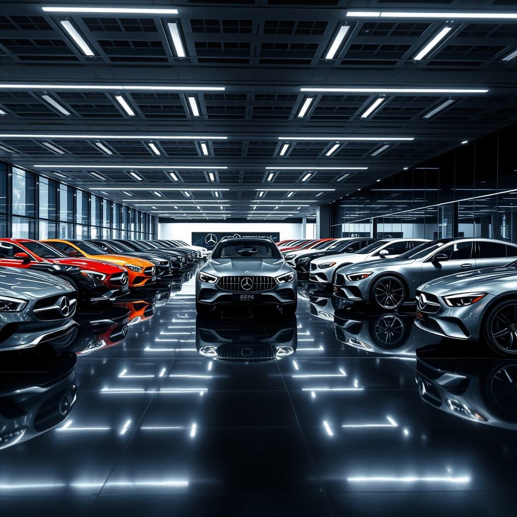 Luxury Mercedes Showroom in Futuristic Style