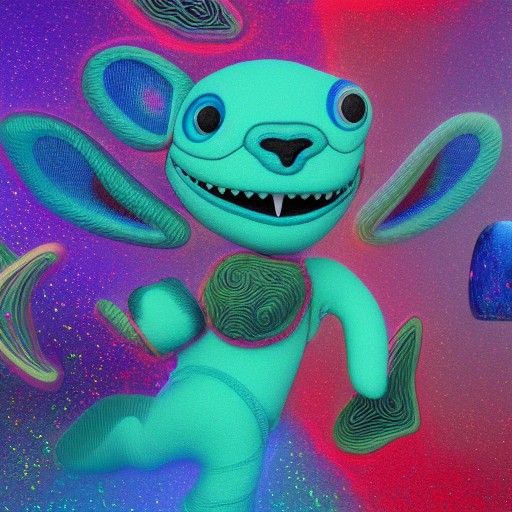 Holographic Stitch: Cosmic Astral Illustration in 8K