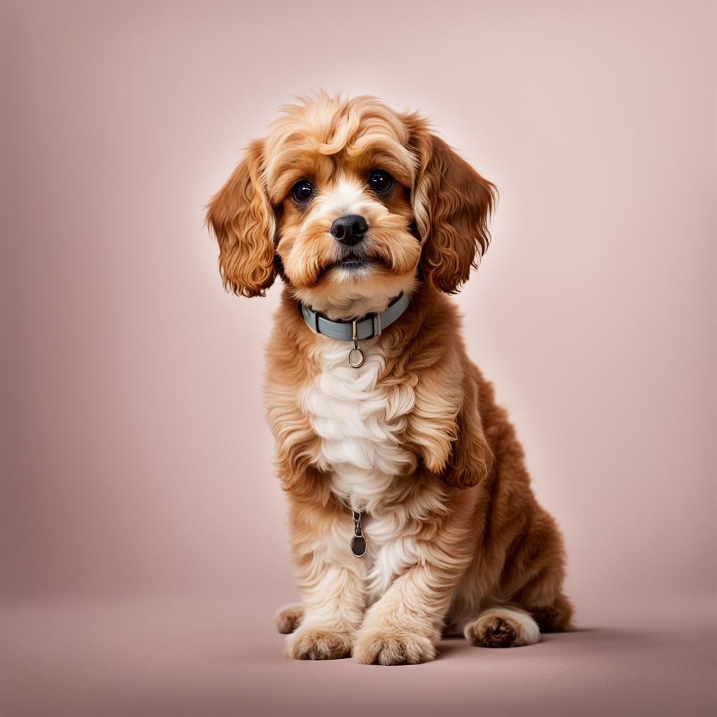 Friendly Toy Cavoodle in Close-Up Portrait