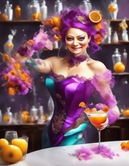 Magical Mixologist Mermaid in Cosmic Landscape