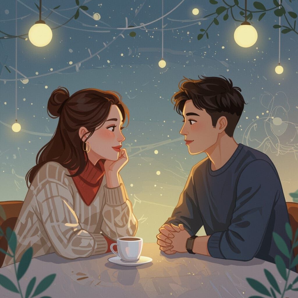 People Conversing in Digital Painting Style