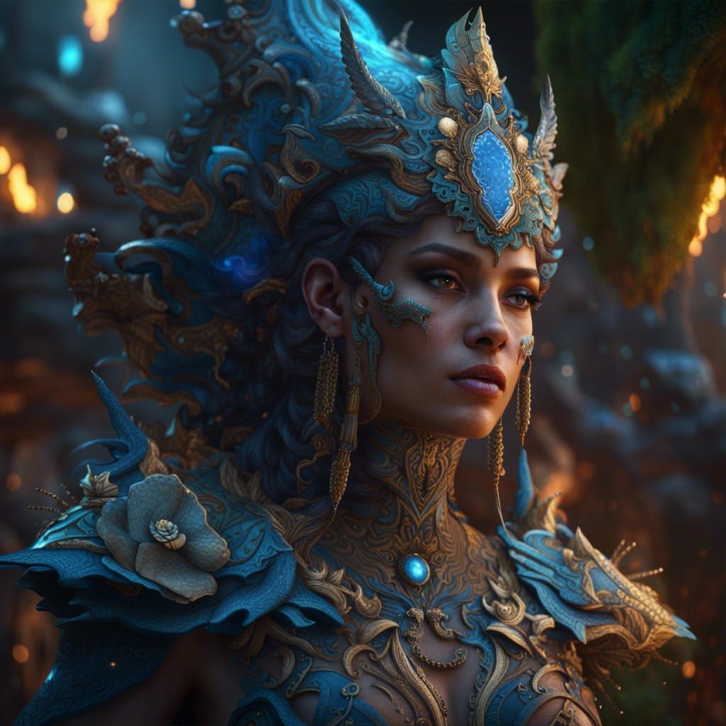 Detailed Earth Goddess Fantasy Concept Art