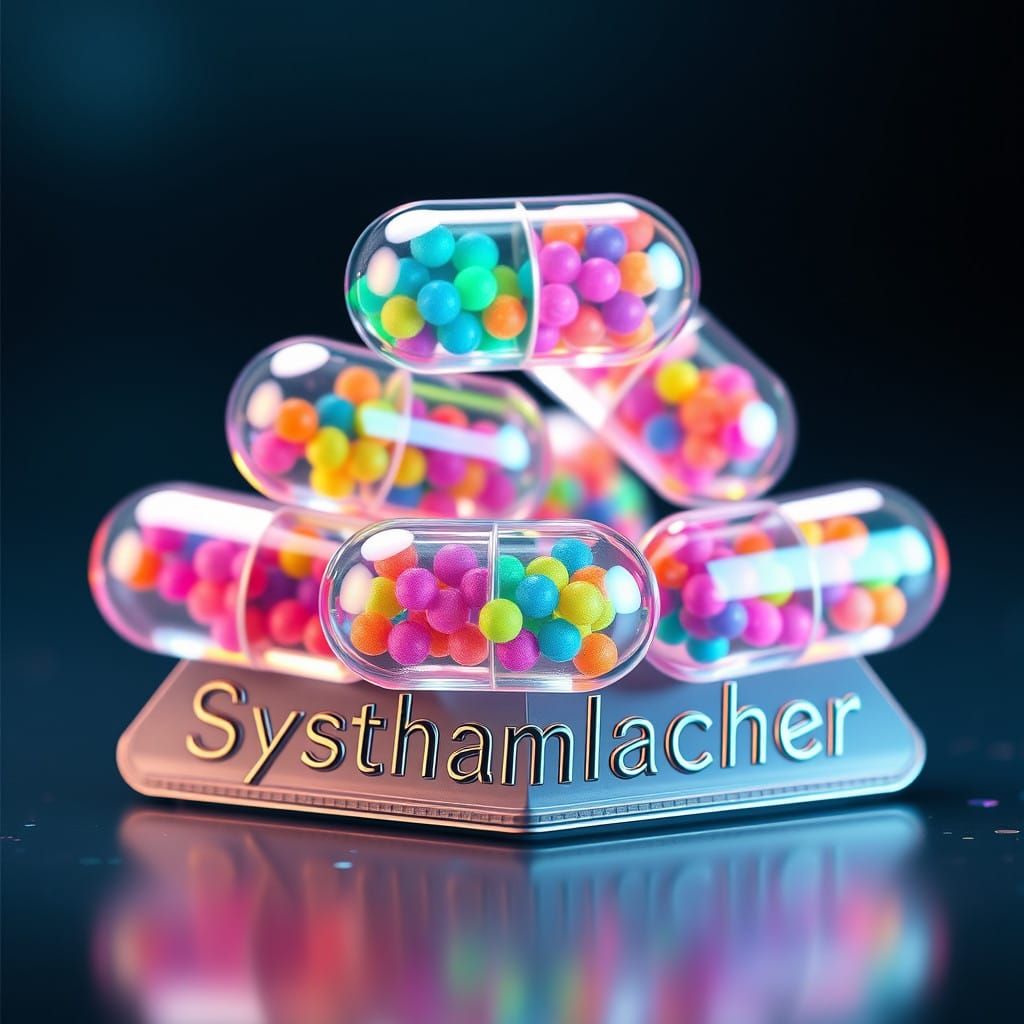 Systhamlacher Medicine Gelatin Capsules in Futuristic Bliste...