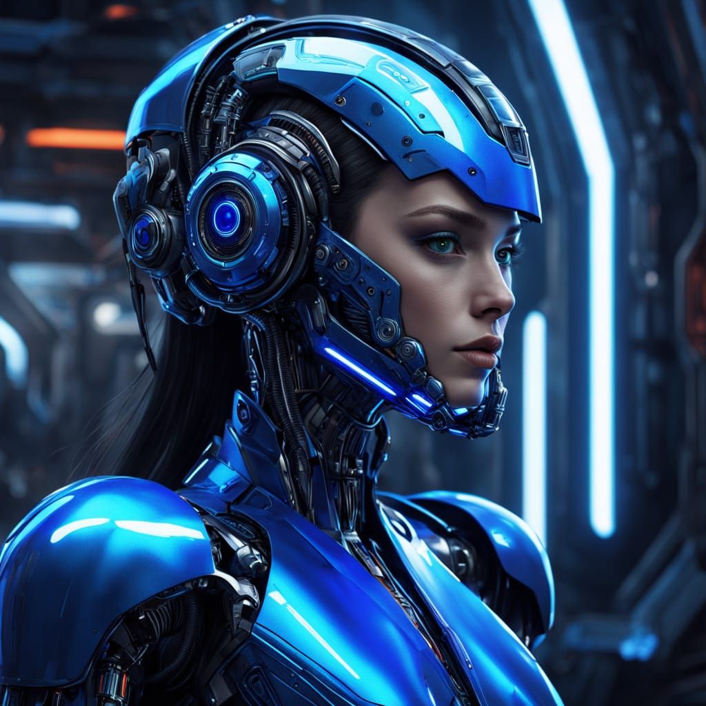 Cyborg Minigirl in Futuristic Transformation