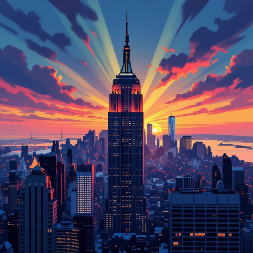 Empire State Building Dolly Zoom in Cinematographic Style