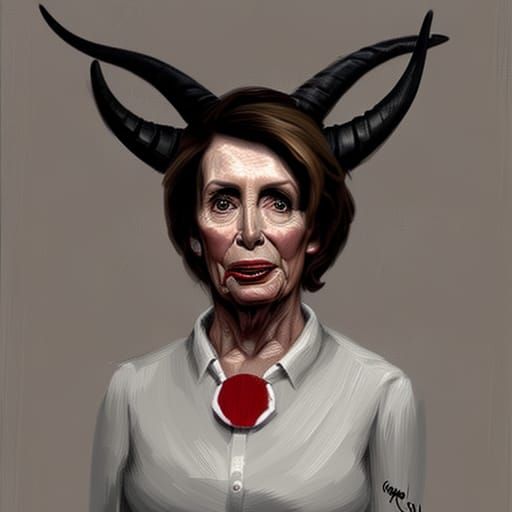 Sinister Portrait of Horned Figure in Dark Fantasy Style