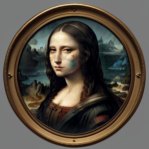 Mona Lisa as Harley Quinn, Beatrix Potter Style
