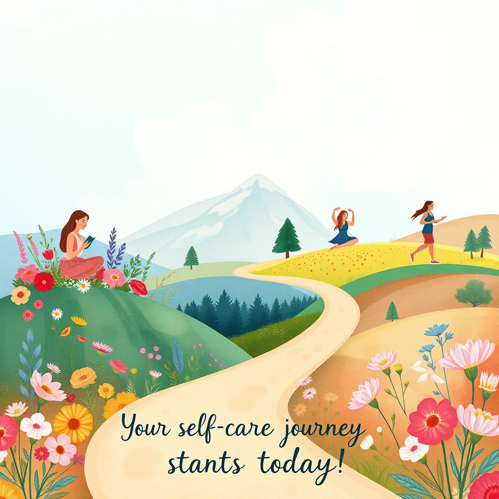 Self-Care Journey: A Whimsical Illustrated Timeline