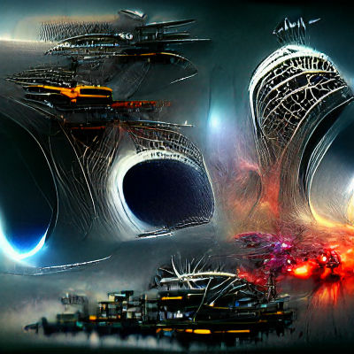 Futuristic Alien Cityscape with Advanced Technology