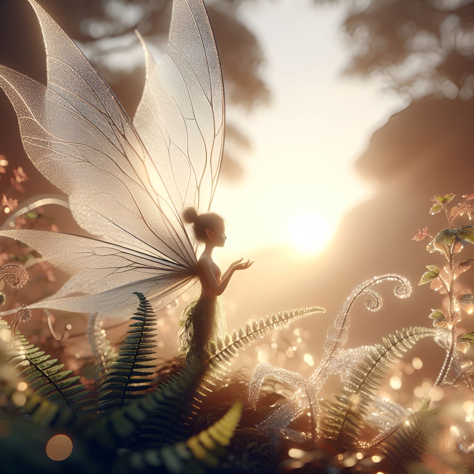Water Wing Fairy in Backlit Dawn