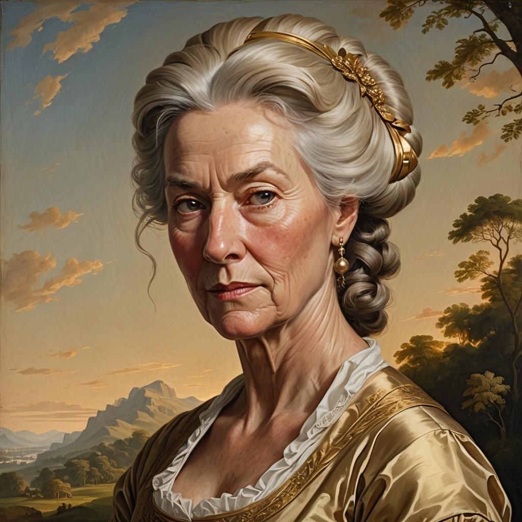 Neoclassical Portrait of Irish Woman in Colonial Dress