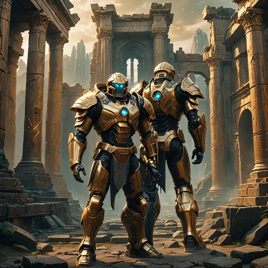 Jaeger Amidst Ancient Ruins as Fantasy Concept Art