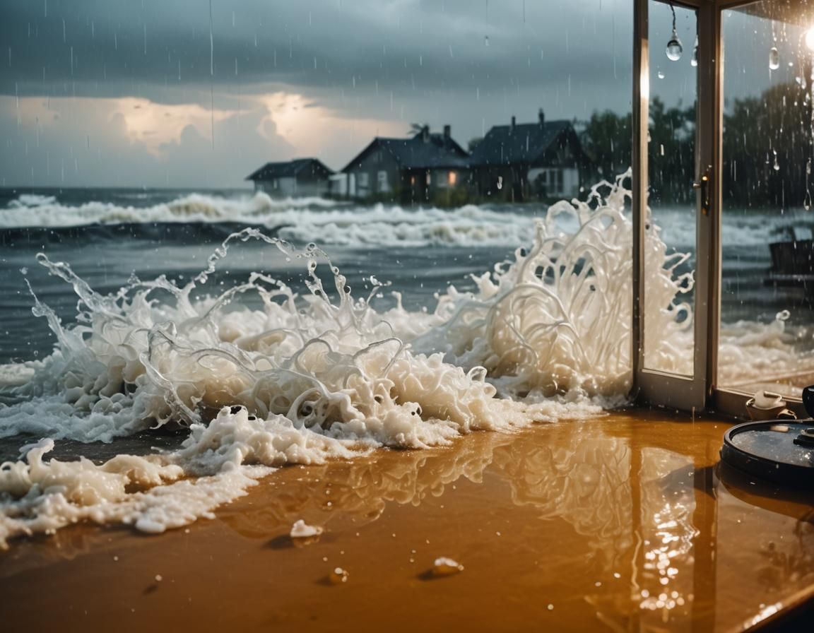 Flooded House: Haunting Double Exposure Photography