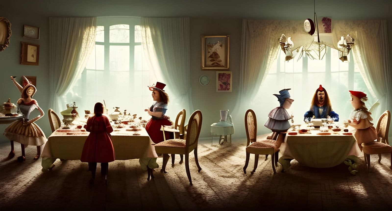 Dystopian Mad Hatter Tea Party Concept Art